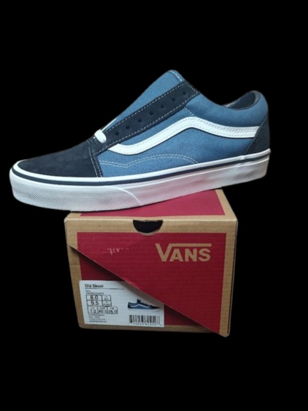 Vans Old Skool Navy Blue Skate Shoes Men Size 8 Women 9.5 Classic Sneaker NIB